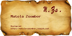 Matola Zsombor névjegykártya